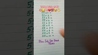 Multiplication table trick of 55💥😍🧠❤💯😚 maths multiplication table mathstricks multiply foryou [upl. by Einwahs53]