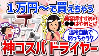 【有益スレ】ツヤサラ髪になれる！安くていいドライヤーのおすすめ（1万円以下・高級ドライヤー） [upl. by Airtemad637]