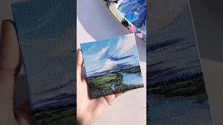 sky  canvas painting ✨ acrylicpainting artshorts canvaspainting sky landscapepainting artist [upl. by Laural]