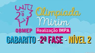 CORREÇÃO 2ª FASE OBMEP MIRIM 2024 NÍVEL 2 SEGUNDA FASE  GABARITO DE TODAS AS QUESTÕES  1 A 5 [upl. by Ahseetal]