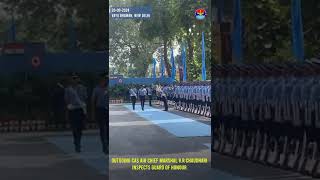 Air Chief Marshal VR Chaudhari inspects the Guard of Honour on his final day in service [upl. by Veljkov]