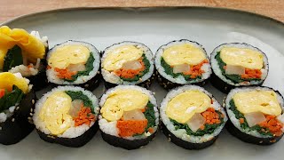 Simple Egg Kimbap Seaweed Rice Rolls [upl. by Stillmann]