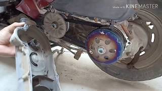 Honda Aviator Belt Change with Variator Balls Handle vibrations [upl. by Telfore434]