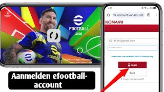 Hoe in te loggen op efootball 2025 Account  Registreer konami ID efootball Mobile [upl. by Klecka]