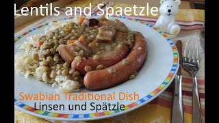 Lentils and Spaetzle  Linsen und Spätzle a la Joe [upl. by Nyladgam]