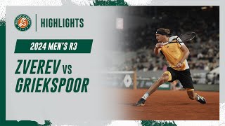 Zverev vs Griekspoor Round 3 Highlights  RolandGarros 2024 [upl. by Eidnar142]