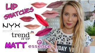 Matte Lippenstift SWATCHES I NYX I Trend it up I essence [upl. by Oyam]