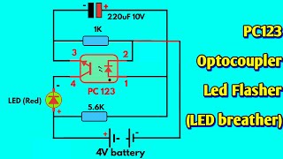 AMAZING OPTOCOUPLER LED FLASHER USING PC123  LED BREATHER [upl. by Htiek]