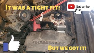 2008 Hummer H3 Alternator Replacement without removing the fan shroud [upl. by Aiasi]