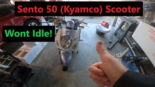 Sento Kyamco 50cc scooter Carb cleaning and replacement [upl. by Rekab409]