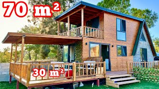 70 m² Ağaç Ev Turu ve Fiyatı  Tiny House değil Büyük Ahşap Ev  Wood House Her İle Teslim [upl. by Levy869]