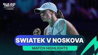 Iga Swiatek v Linda Noskova  Poland v Czechia  2024 Billie Jean King Cup Finals Match Highlights [upl. by Ewnihc]