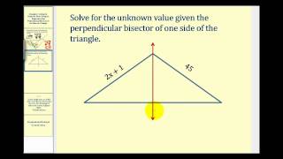 Examples Determining Values Using the Properties of the Perpendicular Bisectors of a Triangle [upl. by Reyam]