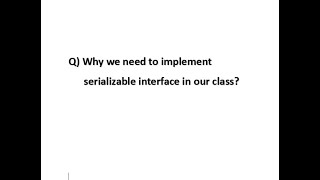 Why we need to implement Serializable interface in our class  Latest update 2024RealTime [upl. by Pebrook]