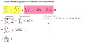Działania na pierwiastkach trzeciego stopnia Własności pierwiastków sześciennych  przykład 2 [upl. by Hnahk]