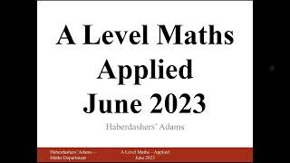 A Level Maths  2023  Mech  Q2 [upl. by Dorkas]