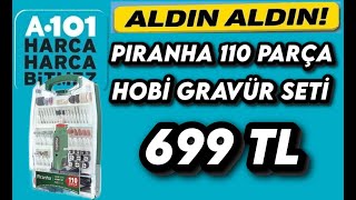 Piranha 110 Parça Hobi Gravür Seti 17 Ekim Perşembe A101de 699 TL Özellikler İnceleme [upl. by Nnyltiac975]