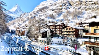 Zermatt to Visp by Train 🚞 Zermatt  Switzerland 🇨🇭 Valais [upl. by Hirsch594]