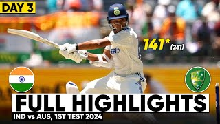 India vs Australia 1st Test Day 4 Highlights 2024  IND vs AUS 1st Test Day 4 Highlights 2024 [upl. by Spillihp]