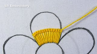 Amazing Hand Embroidery Flower Design Needle Work Embroidery Flower Sewing Technique For Tutorial [upl. by Hackney]