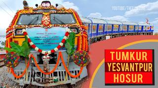 Tumkur Yesvantpur Hosur New MEMU Train  Indian Railways  Train Videos [upl. by Pantin]