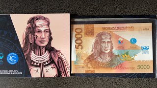 The Philippine Five Thousand Peso Bill ₱5000  5000Piso commemorative banknote [upl. by Falo]