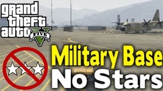 GTA 5  GET INTO MILITARY BASE WITH NO STARS How To  Tutorial GTA V [upl. by Tnaryb]