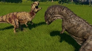 Jurassic World Evolution  Majungasaurus vs Metriacanthosaurus 1080p 60FPS [upl. by Cappello]