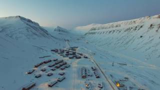 Longyearbyen from above in 4k February 2017 [upl. by Allan]