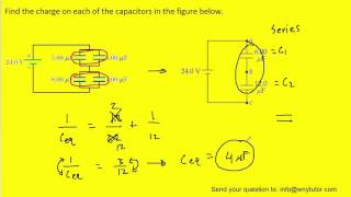 Find the charge on each of the capacitors in the figure below [upl. by Annas961]