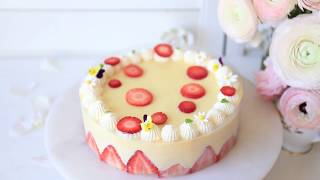 Fraisier with Cream Diplomat  French Strawberry Cake  Strawberry Cake  Nattharinkitchen [upl. by Ludvig798]