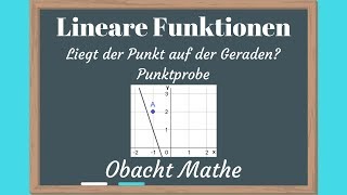 Liegt der PUNKT auf der GERADEN  PUNKTPROBE  lineare Funktionen  ObachtMathe [upl. by Llerrad408]