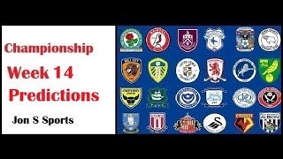 Championship GW14 Predictions football [upl. by Esineg487]