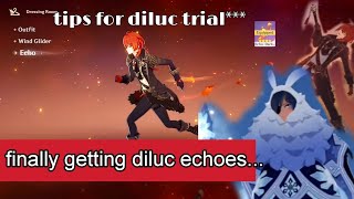 Diluc envisaged echoes trial gameplay and tips  Diluc  Envisaged Echoes  Genshin Impact [upl. by Kalil320]