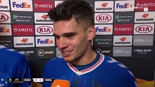 quotIts amazing Ibrox baby Its just differentquot Ianis Hagi reacts to amazing Rangers comeback [upl. by Hpeseoj]