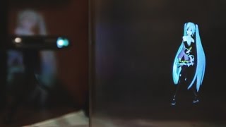 Hatsune Miku  fun with a DIY Rear Projection Hologram Marine Bloomin [upl. by Routh383]