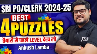 🔥 4 BEST PUZZLES FOR SBI CLERK 2024  REASONING  ANKUSH LAMBA  BANKING CHRONICLE [upl. by Konstanze337]