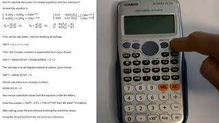 How to solve complex system of equations with two unknowns using CASIO fx570 PLUS [upl. by Eimiaj]