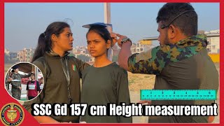 SSC GD लड़कियो का 157 cm Height measurement में खड़े होने का बिल्कुल सही तरीक़ा😱video ज़रूर देखें [upl. by Ekenna]