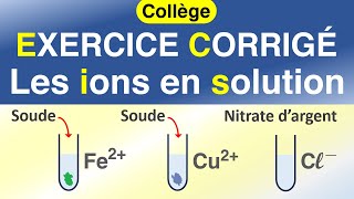 Les tests didentification des ions en solution  EXERCICE corrigé  Chimie  Collège [upl. by Barbara-Anne955]