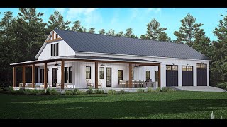 BARN HOUSE PLAN 04100343 WITH INTERIOR [upl. by Sebbie]