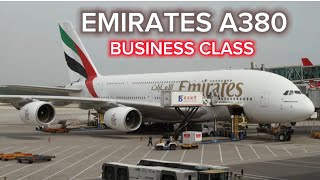 EmiratesA380 Business classNew York JFK to Milan MXP  Flight experience  Trip report [upl. by Alarick]