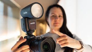 Flash Godox V1 Pro Review en una SESIÓN REAL📸 [upl. by Olotrab]