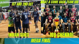 Indian sixes Vs IOB Chennai 🔥What a comeback 😲Final match 💥 All India Volleyball 😱 volleyball [upl. by Kaspar480]