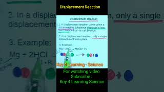 Displacement Reaction  Class 10 Science ch 2 Chemical Reaction And Equation scienceclass10 shorts [upl. by Yrmac]