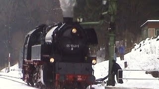 Dampflok 65 1049 zum Wasserfassen nach OberhofThüringen [upl. by Ankeny]