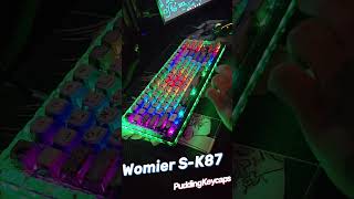 Womier SK87 Ripple  Pudding Keycaps  RGB Light Show [upl. by Zzahc]