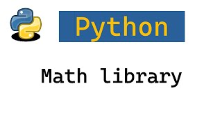 Python Math Package import math [upl. by Gorrono]