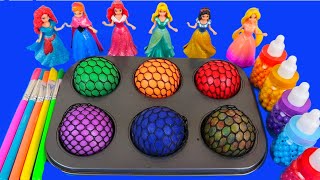 Satisfying Video l DIY  How To Make Rainbow Pool With Disney Princess ASMR 11 Rainbow Bon Bon [upl. by Adara434]