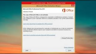 Fix Product activation failed in Microsoft Word  Microsoft Office Activation Wizard Problem Solved [upl. by Oigolue]